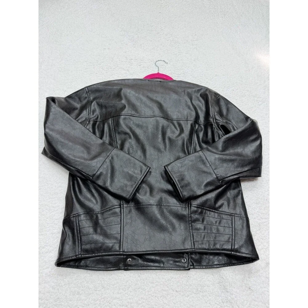 Anthropologie Pilcro Moto Jacket Faux Leather Asymmetric Snap Western XS NWT